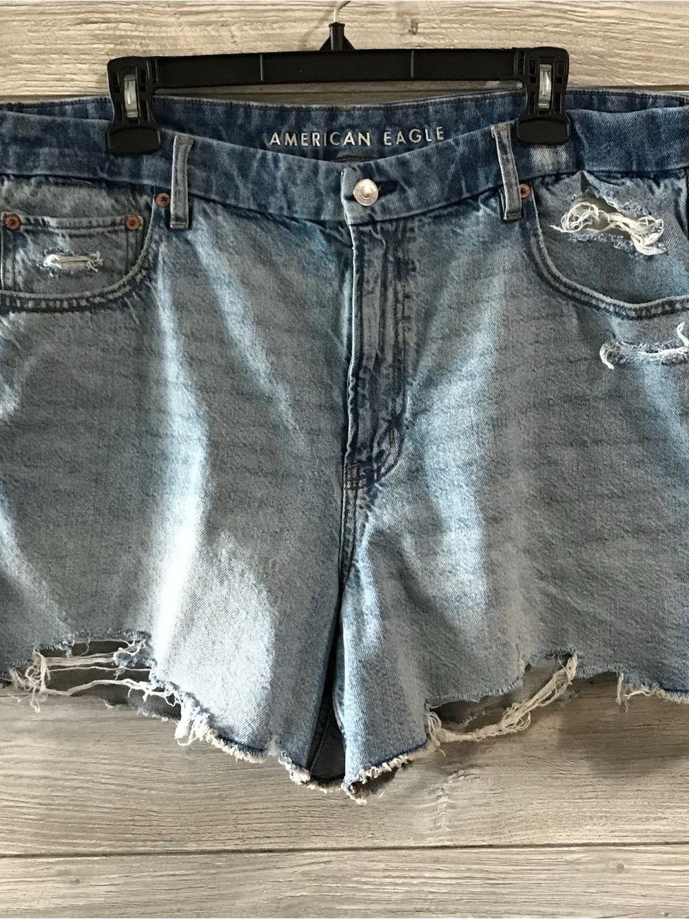 American Eagle Outfitters Light Wash Distressed Denim Shorts